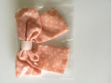 Girls Women Navy Red Bow Ribbon Polka dots School color Hair head clip barrette Pink
