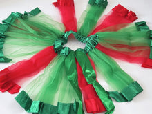 Girls Kid Green Red Christmas Tutu Lace Tulle Petti Ballet Costume skirt 3-12