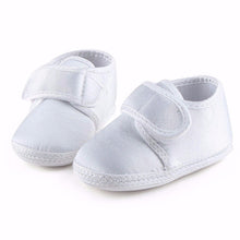 Baby Shower Boy Kid Infant White Christening Wedding Party Satin first Shoes