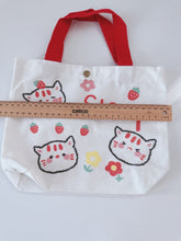 Women Girls Cute Bunny Cat Carry Small Tote Eco Canvas Shopping Bag