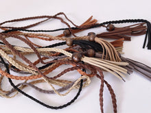 Women Lady Bohemian Boho Braid Long Suede leather Tassel Waist Belt Band Tie