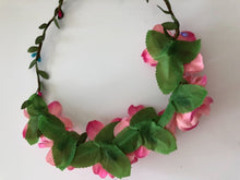 Women Flower Girl Boho Party Wedding Beach Pink Crown hair headband Garland