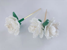 1x Women Creamy White Camellia Leaf Flower Styling boho hair U Bobby Pin
