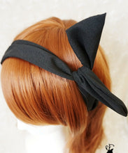 Women Lady Girl solid color Wire Bunny Ear adjustable bow scarf Hair head band