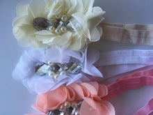 Baby Girl Floral Headband Set - Pearl & Rhinestone Flower Design for Special Occasions