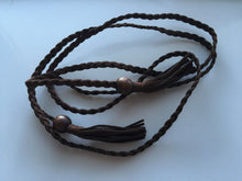 Women Lady Bohemian Boho Braid Long Suede leather Tassel Waist Belt Band Tie