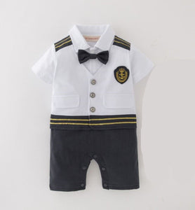 NEW kids Girl Boy Baby Sailor marine Captain Pilot Costume Party Romper Outfit