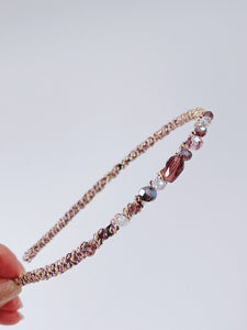 1x Women Girl Lady Colorful Crystal Beads Rhinestone Look Headband Hair Band