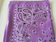 Women Men Retro Hip hop Cotton biker dance Paisley Bandana Hair Headband Wrap LIGHT PURPLE