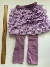 Girl Kids Winter Warm Fleece Plush Lace Tutu Skort Skirt Tights Stockings 2-6 yr PURPLE S:2-3 Years