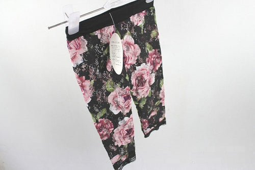 Girls Kids Children Lace Peony Bow Under dress Pants Bottoms Trousers Tights Black Peony
