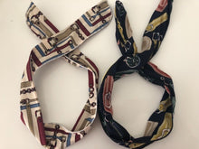 Women Retro Chain belt Wire Bunny Ear bow scarf Hair head band headband bandana