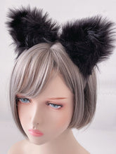 Women Girl Fluffy Fur Cat Kitty fox Bear Costume Ear Party Hair head band Hoop