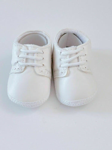 Baby Boy White Black Christening Wedding Formal Party Synthetic Leather Shoes 0-3 Months White