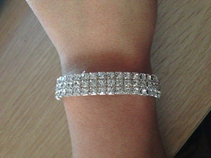 Women Wedding Bridal Bridemaid Crystal Bling Party Wristband Bracelet Chain