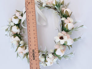 Womens Cream White Flower Leaf Party Wedding Beach Hair Crown Headband Garlands