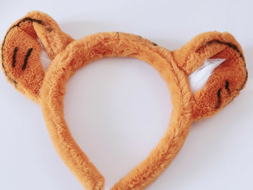 Women Children Brown White Tiger Animal Costume Ear Jungle Party Hair headband Brown