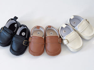 Baby Boy White Brown Black Wedding Formal Party Synthetic leather Soft Shoes