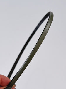 Women Girl Chic Slim Thin Synthetic leather Plain Hair Headband Head Band hoop Army Green