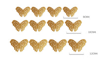 12PC Christmas Wedding Gold Silver Butterfly Party Wall Sticker Home Decorations