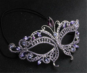 Women Metallic Crystal VENETIAN Masquerade Halloween Fancy Ball Face Eye Mask