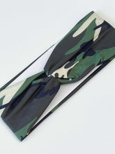 Women Girl Boho Hiphop Camo camouflage Bandana Hair Band Cross Twisted Headband