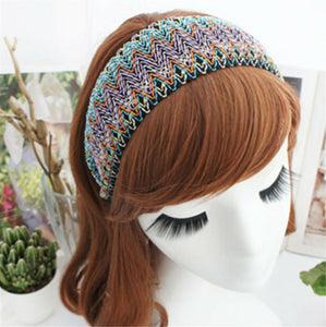 Women Retro Hippie BOHO Wide Hair Band Head Band Headband Bandana Style Hoop