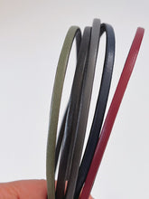 Women Girl Chic Slim Thin Synthetic leather Plain Hair Headband Head Band hoop