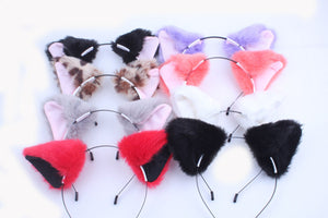 Women Lady Kids Fluffy Fancy Cat Kitty fox Costume Ear Party Hair head band Prop