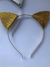 Women Girl Kitty Cat Ears Gold silver Costume Party hair head Band Headband Prop