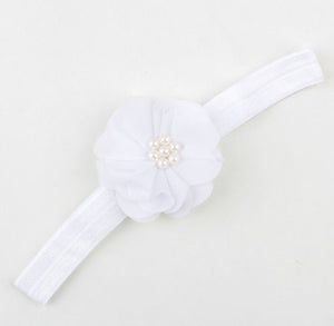 Girls Kid baby Party Lace Chiffon Flower Elastic Hair Head Band headband PROP