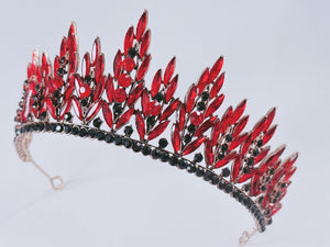 NEW Women Bride Wedding Crystal Red Or Silver Proper Prom Tiara Party High Crown