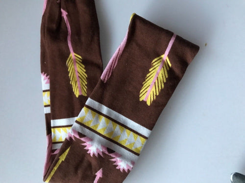 Baby Girl Kid Arrow Retro boho Vintage look bowknot Party Hair head band Bandana Dark Brown Arrow