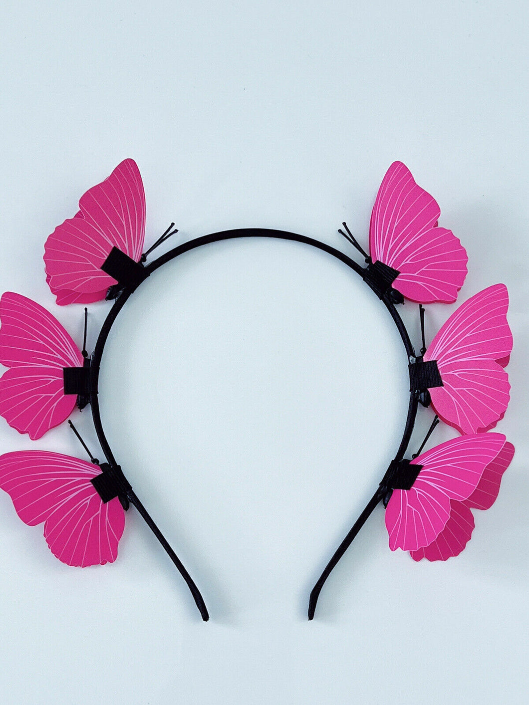 Women Girls Fairy Party Butterfly Hair Band Headband Tiara Hoop Fascinator Pink Butterfly Headband
