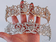 Women Wedding Crystal Heart Gold Silver Metal Tiara Party hair head band Crown