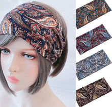 Women Yoga Sports Gym Paisley Workout Wide Hair Bandana Wrap Head band headband