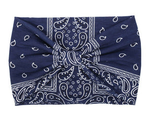 Women Lady Yoga boho Retro Party Paisley Wide Elastic Headband Hair Band Bandana