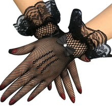 AU Women Cosplay Opera Ball Retro Party Wedding Short Net Black Or White Gloves