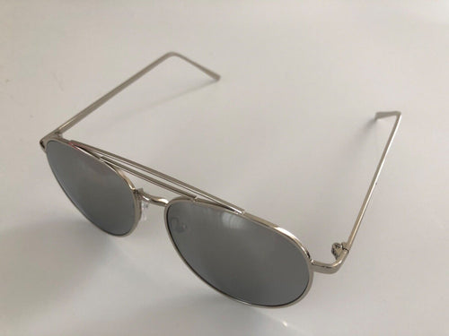 Children Boys Girls Kids Retro Metallic Round Frame UV 400 eye sunglasses goggle Mercury Silver