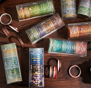 AU 20 Rolls Sticky Washi Tape Papers Gilding Scrapbooking Journal Note Stickers