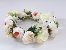 Women Bohemian Rose Bud Flower Leaf Crown hair headband Garland Photogragh Tiara