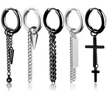 Men Women Titanium plated Gothic Hiphop No allergy long Huggie Earring Piercing