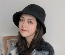 New Chic Women Winter Autumn Warm Bucket Knit Wool Blended Brim Hat Cap Beanie Black