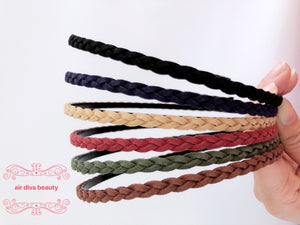 Women Girl BOHO Synthetic Suede Braided Thin Slim Hair head band headband Hoop