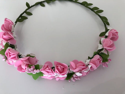 Women Flower Girl Boho Party Polyfoam Leaf Crown hair headband Garland Wreath