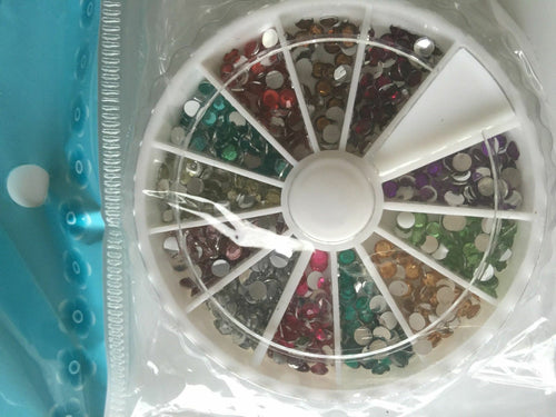 2mm 3mm 12 colors Nail Art Crystal Round DIY Rhinestone Decoration Glitters tips Rhinestone