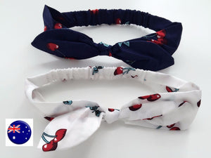 Girl Baby Kids CHERRY Fruit Print retro Bow Cotton Party Hair band Headband