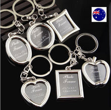 Mini Small Photo Frame Name Tag Key Ring Key chain Holder Novelty Gift her him