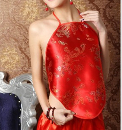 Women Chinese Silky look Cami Tube Vest Wrap Camisole Bandeau Underwear singlet Red