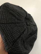 Men Retro Grey Check French Newsboy Cabbie Artist Hat Cap Wool Blended Beret